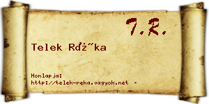 Telek Réka névjegykártya
